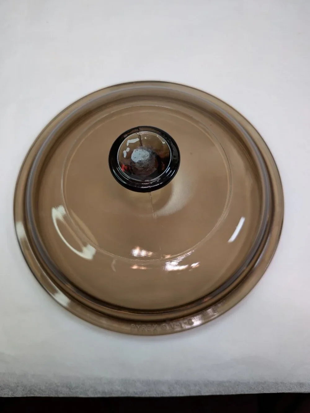 Vintage 1980s Corning Visions Amber Glass 1L Saucepan Pour Spout & Lid V-1-B